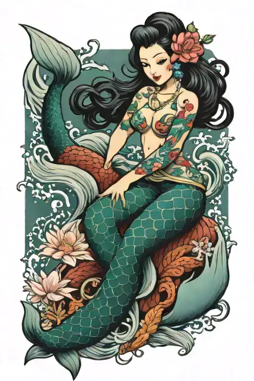 Mermaid Pin Up Girl