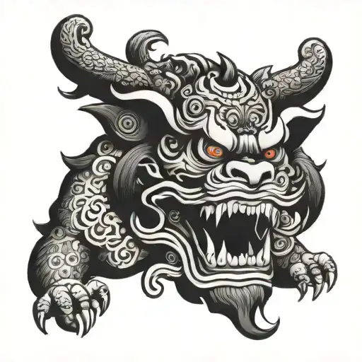 Barong Indonesian Tattoo Design