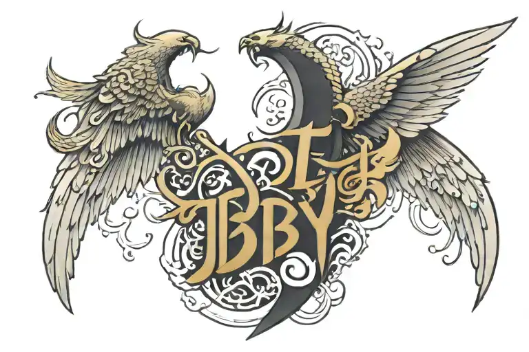 Letters Tby With Two Wings Coming Out From The Sides