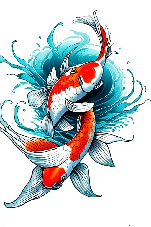 Koi Fish Swimming