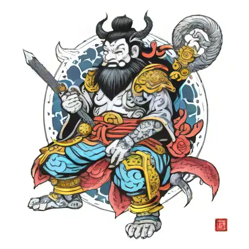 Mongolian War God Atlas Holding