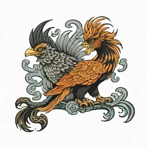 Phoenix And 3-Headed Dog