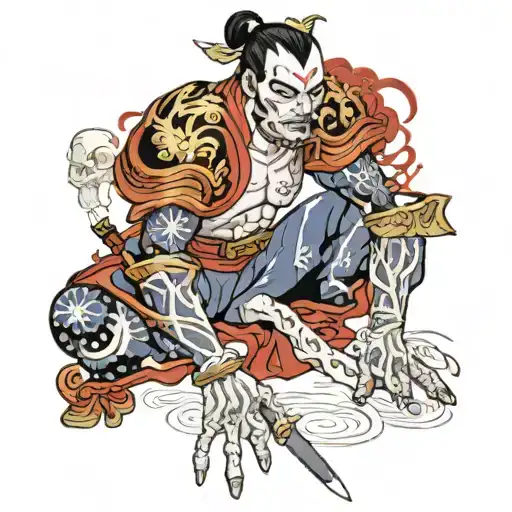 Karna Taking His Armour By Peeling His Skin Glass Bones