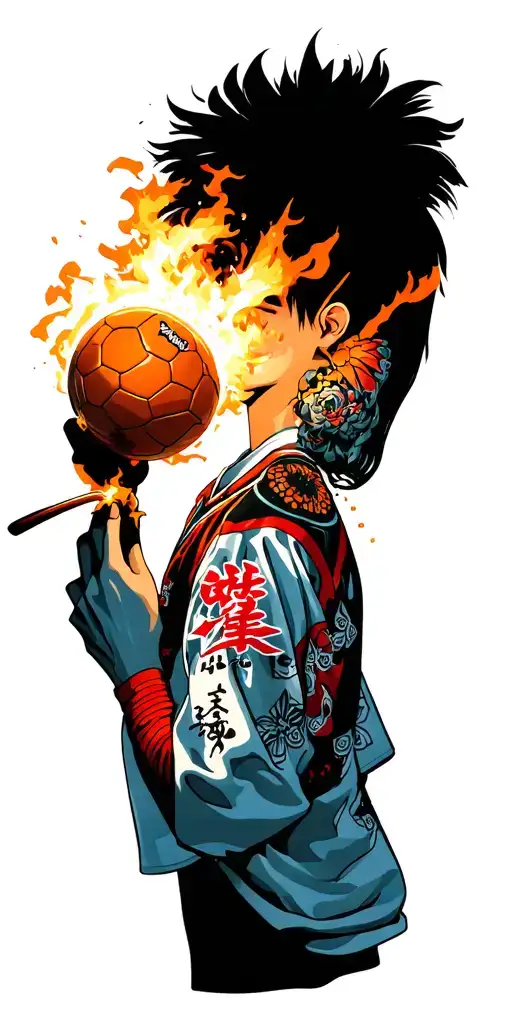 Footbal Fan Holding Flare Pyrotechnic With The Words