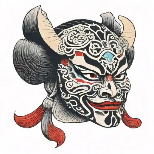 Kabuki Mask With Mexican Style