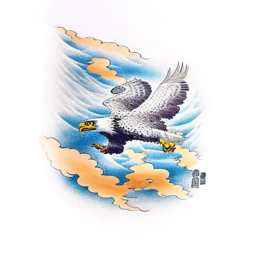 A Majestic Eagle Soaring Through A Stormy Sky