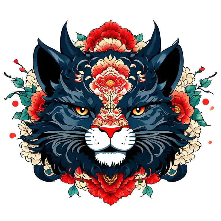 Gotico Tatto For Neck And Back With An Animal For Men Who Attracts Women's Attention