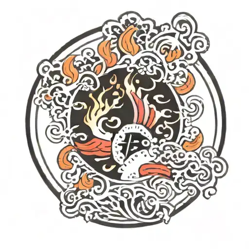 Small Flame Spark In A Black Circle