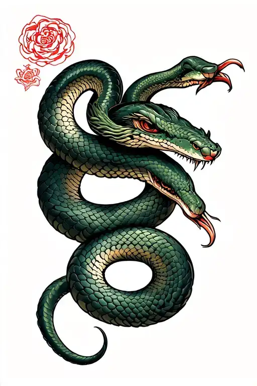 Snake Scale Around The Arm With The Snake's Head At The End Of Handles