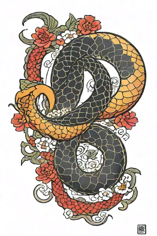 Crescent Moon And Snake