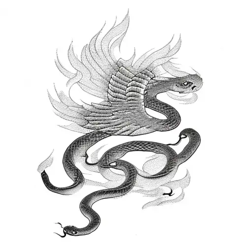 Phoenix With Snake