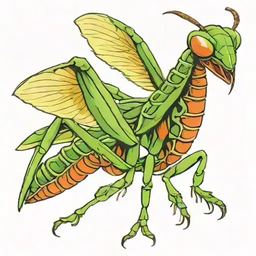 Traditional Japanese Tattoo Praying Mantis