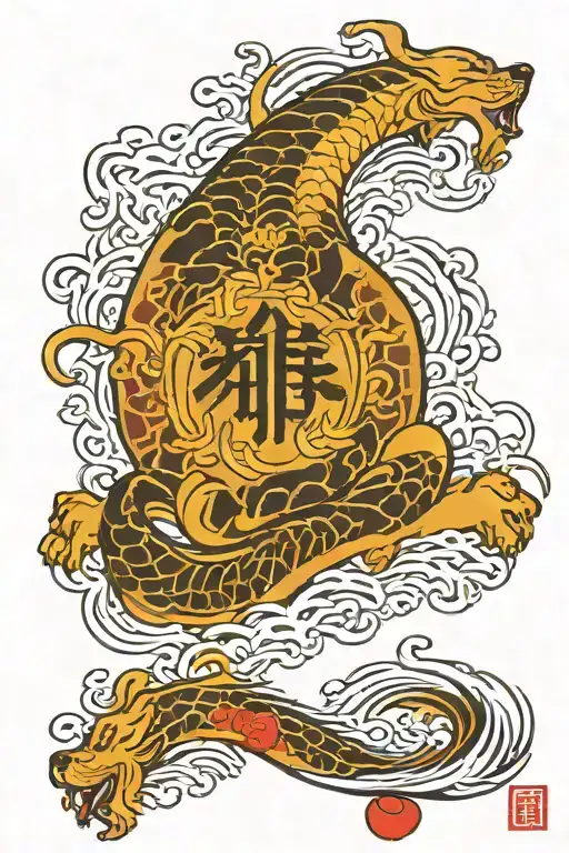 Japanese Year Of The Dog Back Piece