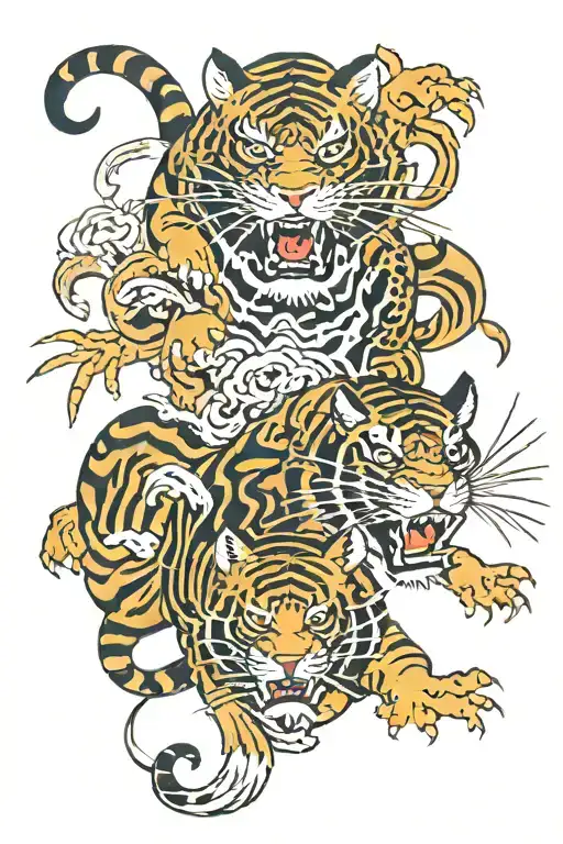 Chinese Zodic Rat And Tiger