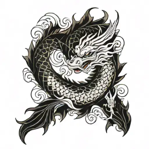 Dragon And Koi
