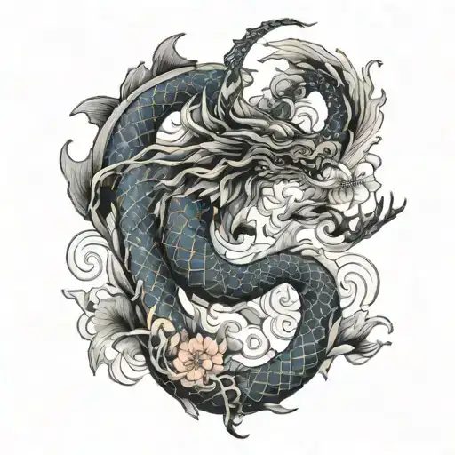 Dragon And Koi