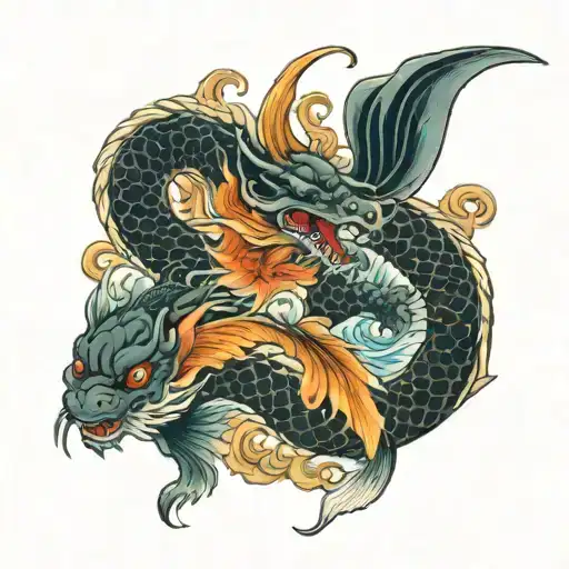 Dragon And Koi