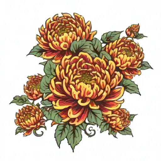 Chrysanthemums On The Outside