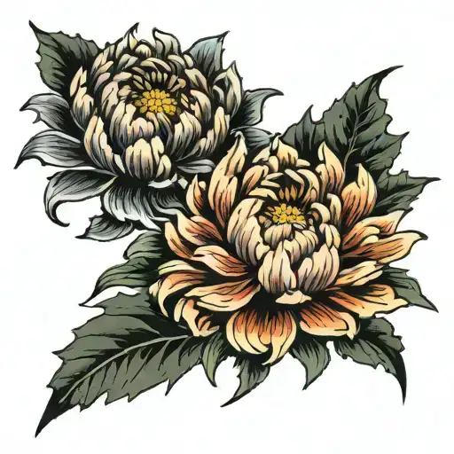Chrysanthemums On The Outside