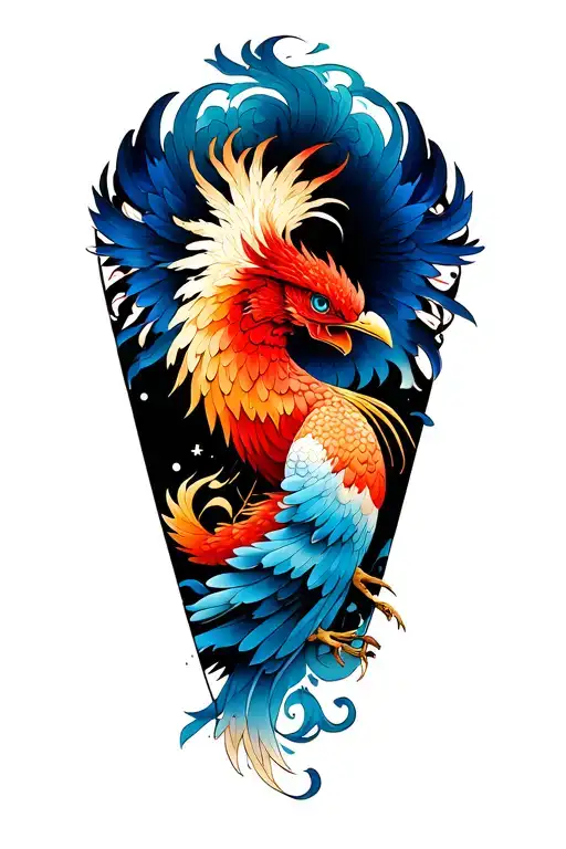 O-fuda With Inside A Phenix With Paint Style Japenese