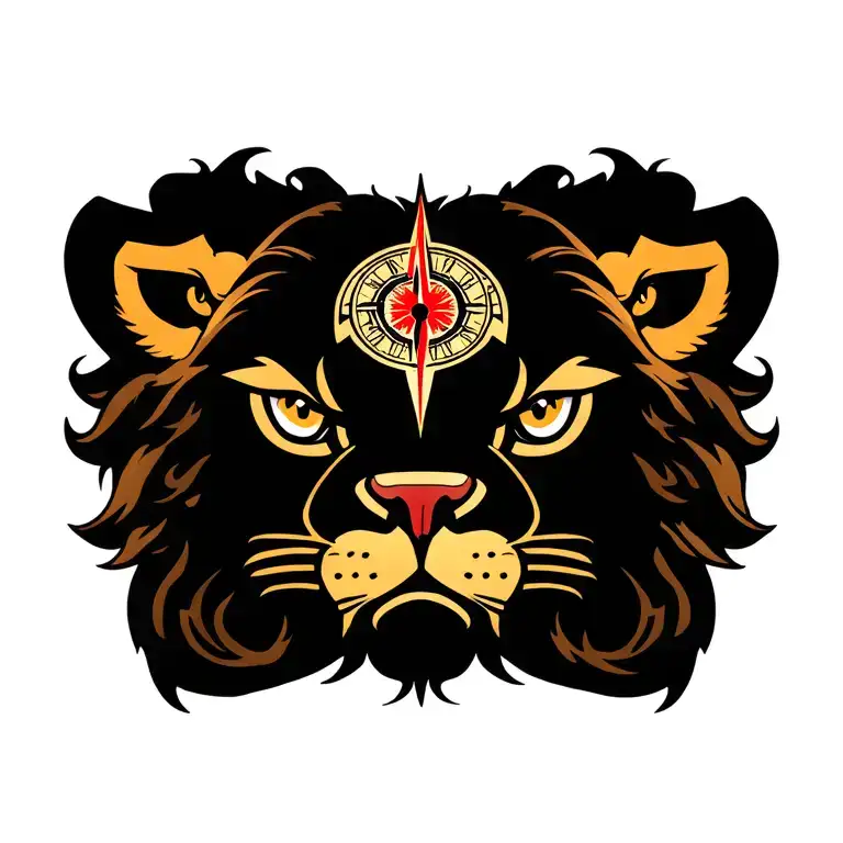 Old Compass Lion Head