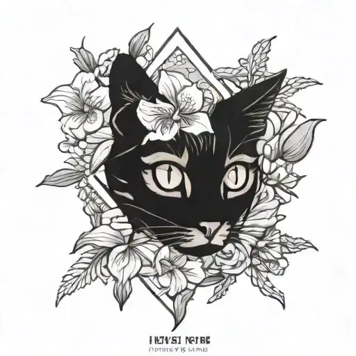 Cat Iris Flower Black Grey