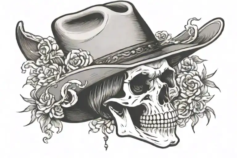 Skeleton Cowboy Hat On Top