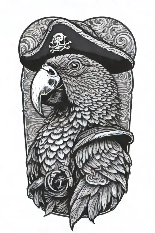 Parrot With Pirate Hat And Eye Patch