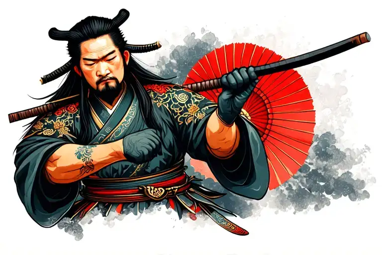 Samurai Warrior Holding