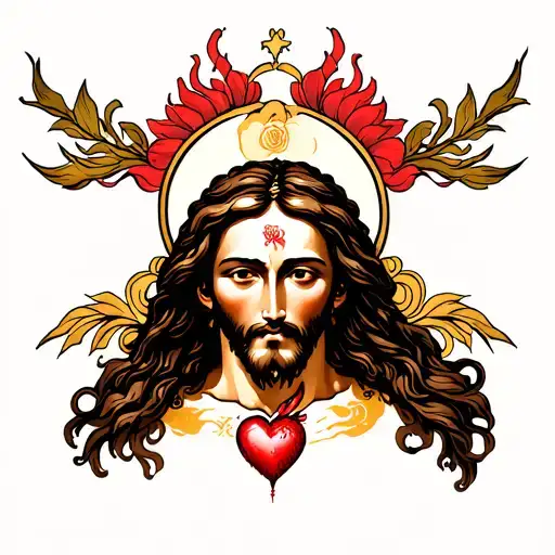 Create A Tatoo Which Features Jesus' Sacred Heart