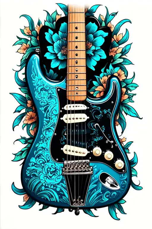 Stilized Fender Stratocaster Fused Witha Violin Key