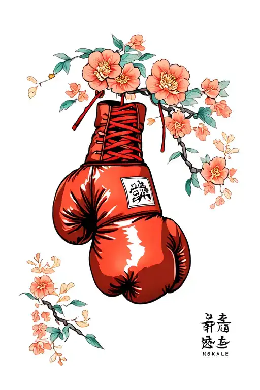 Long Laced Boxing Gloves Hanging