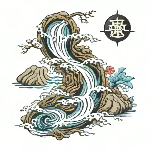 Water Flow Diagram With Mystical Symbols