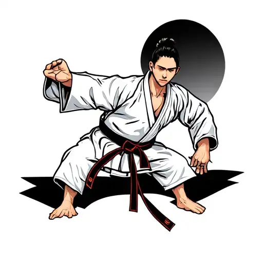 Judo Black Belt Emerging From Under Skin