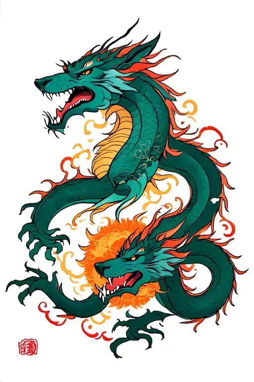 Wolf And Dragon Fight Scene