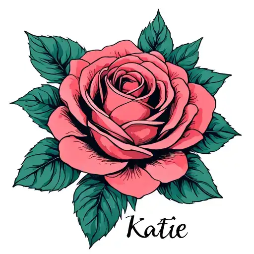 Rose With The Name Katie Inside It