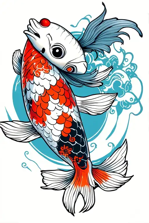 Koi And Daruma Doll