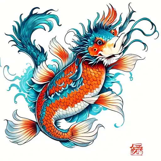 Koi Fish Dragon Wrapped