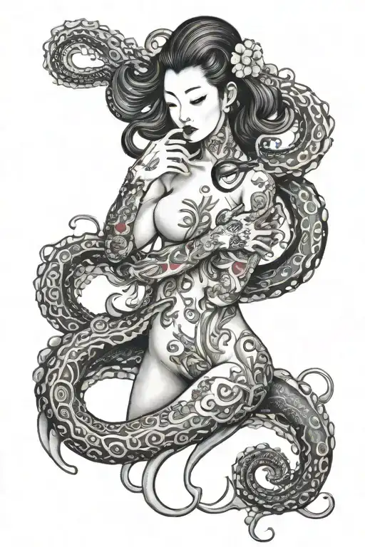 Women Body And Octopus