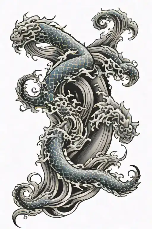 Japanese Ocean Sleeve Tattoo Design