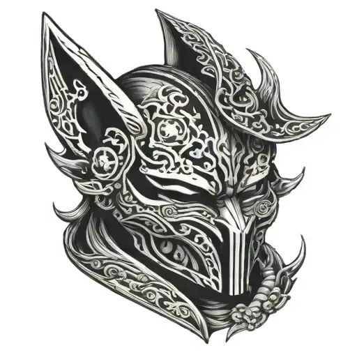 Kitsune Mask With Darth Revan Helmet