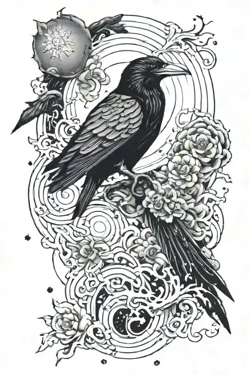 Raven Of Shadows And Darkness With Expanding Universe