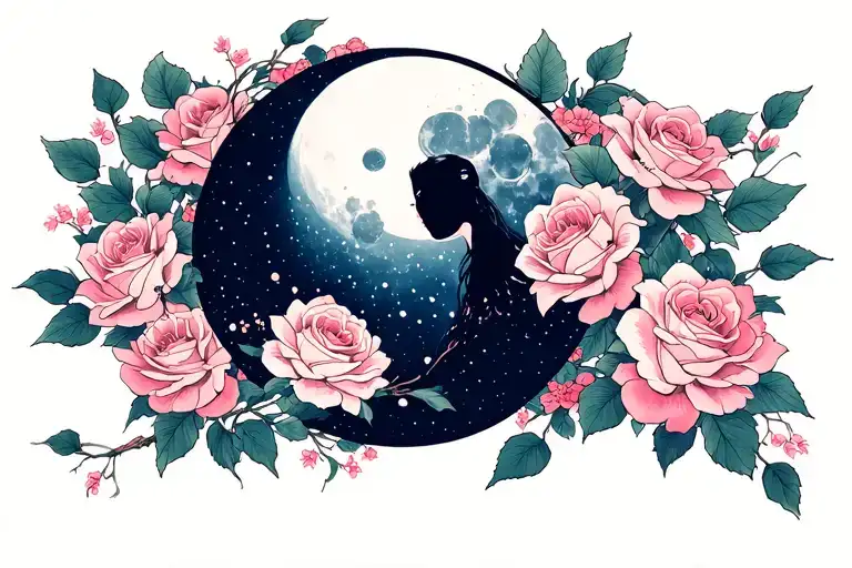 Moon And Roses