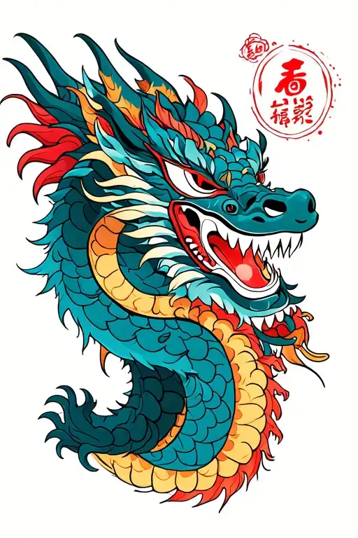 Dragon And Mask Holding