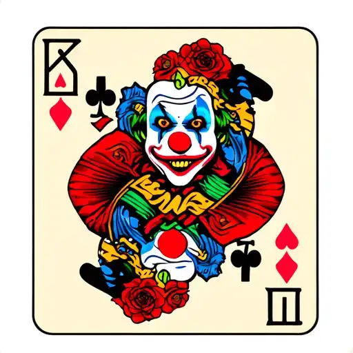 Killer Joker Clown Playing Card Featuring