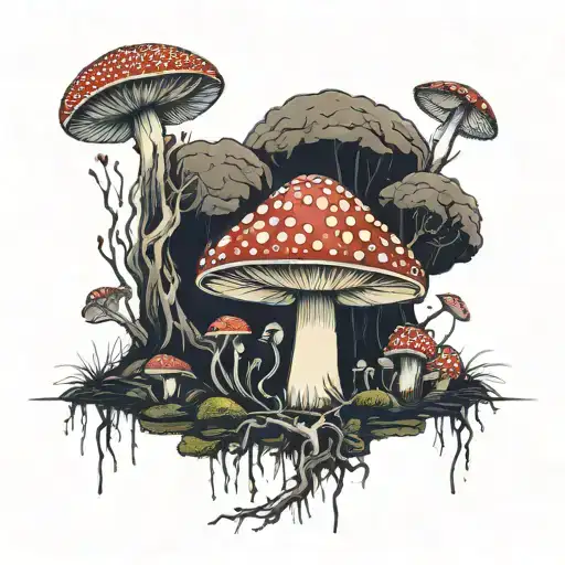 Amanita Muscaria Mushroom Roots