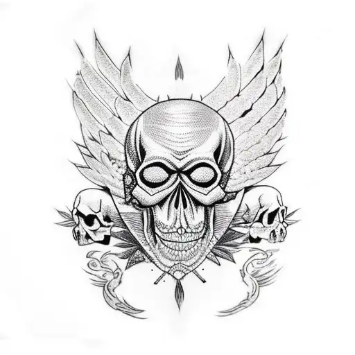 Skull Crow Crocodile