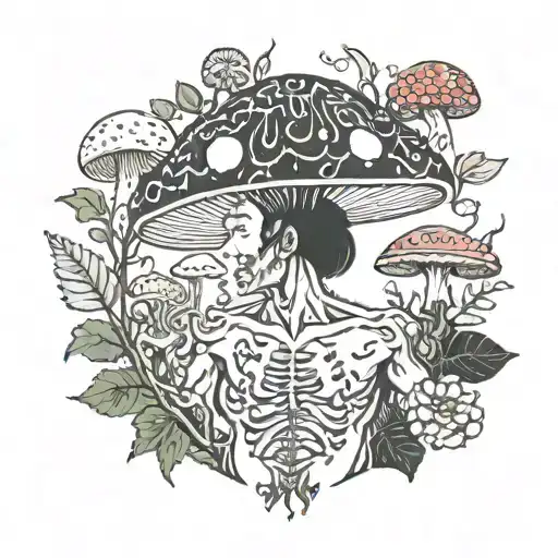 Human With Amanita Muscaria Mushroom