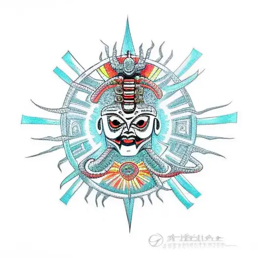 Spider With Aztec Sun God