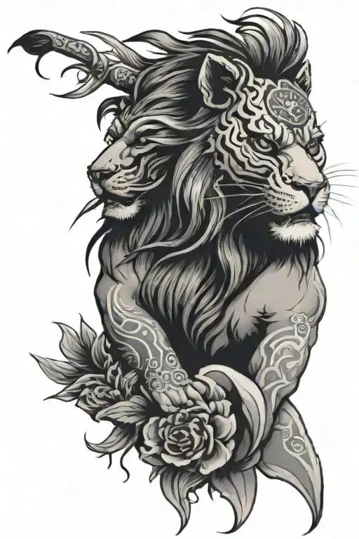 Lion With Hanna's Mask Split